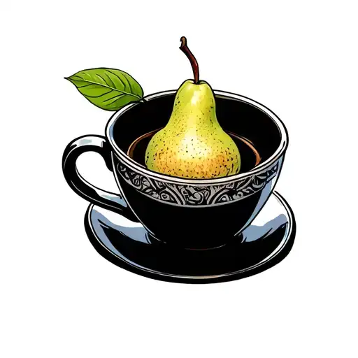 Pear In A Coffee Cup