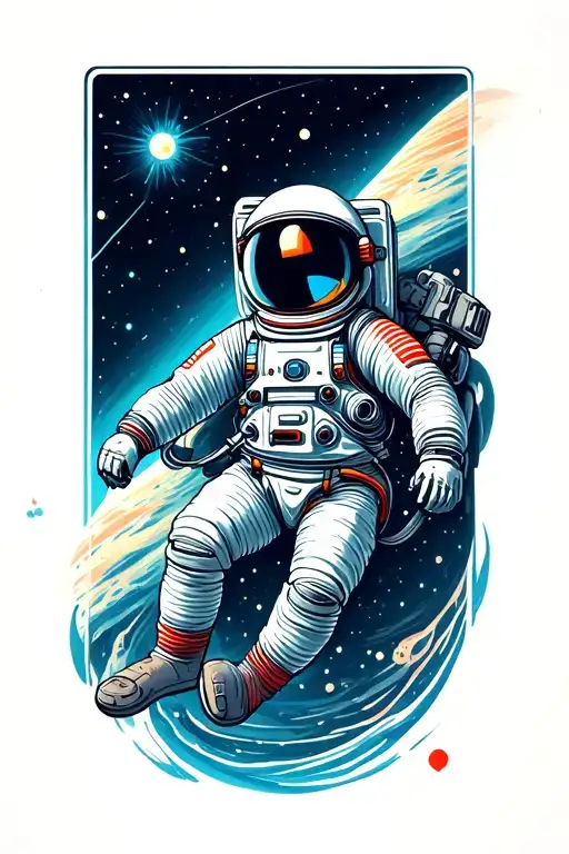 Astronaut Floating In Space