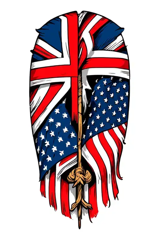 Danish And American Flags