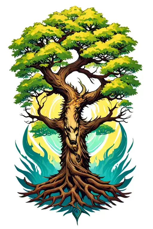 Bold Ark Tree Intertwined With Strength And Wisdom