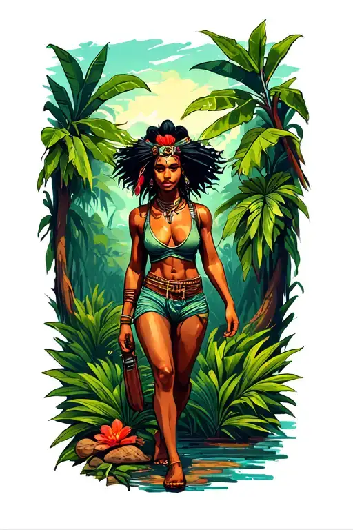 Shedu Walking From A Jungle Thigh