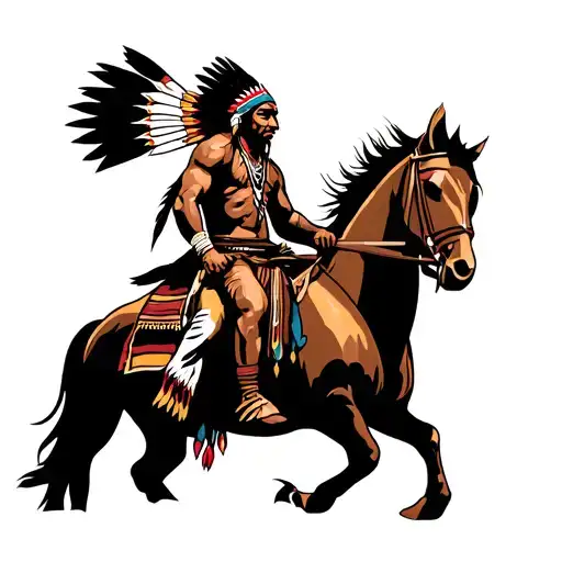 Lumbee Indian Warrior Riding
