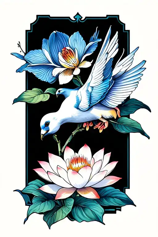 Dove Orchid And Lotus