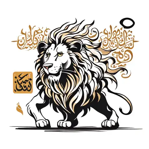 Lion With Arabic Calligraphy