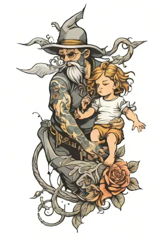 A Father Tired Of Worrying About His Children Holding Hands