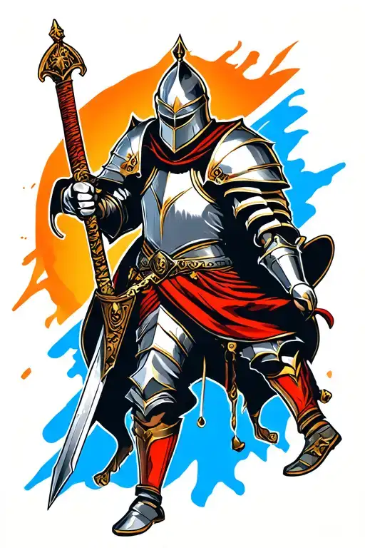 Knight Holding A Sword