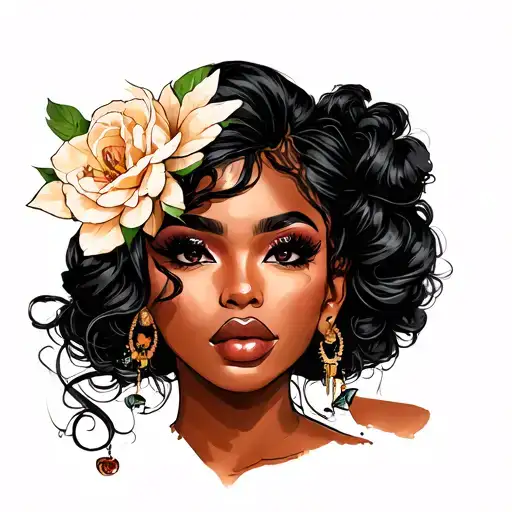 Sultry Black Girls Face