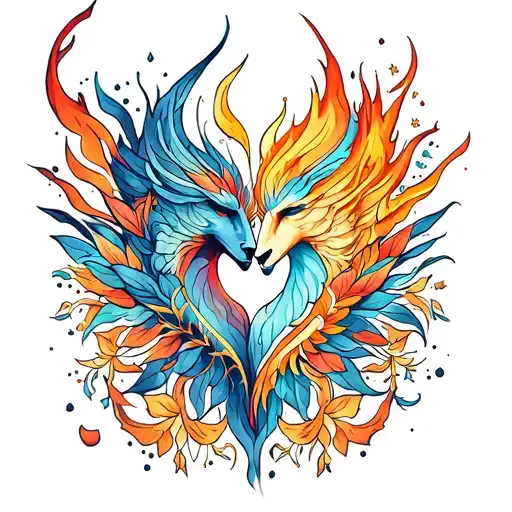 Twin Flames Symbolizing Tattoo idea