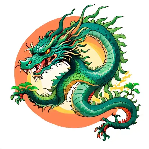 Bonsai And Asian Dragon