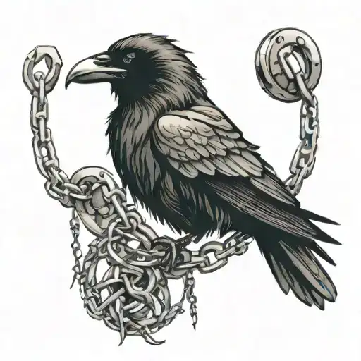 Raven Breaking Out Of Chains