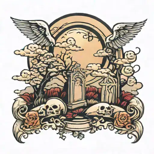 Graveyard With Clouds And The Moon