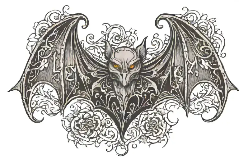 The Name Lexy Drawn To Look Like A Bat Hanging