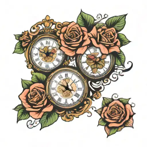 2 Clocks With Name Birth Date And Rose