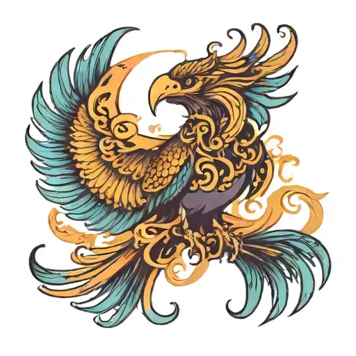 Phoenix Bird With Outstretched