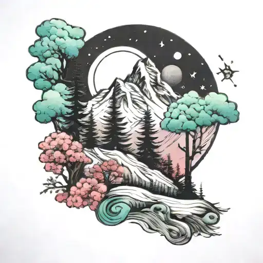 Mountains And Trees Galaxy