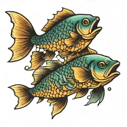 Three Fish Swimming Gracefully Diving