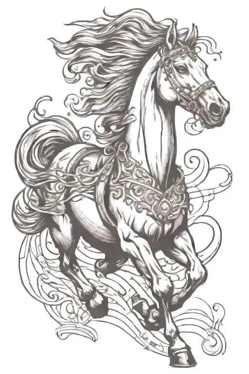 Horse Running With Music Christian Themed