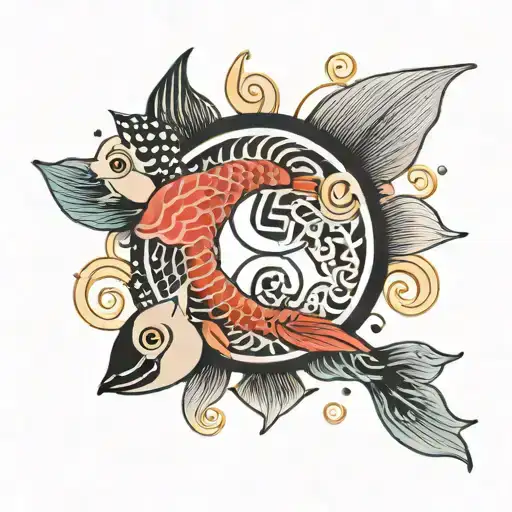 Zodiac Sign Fish Yin Yang