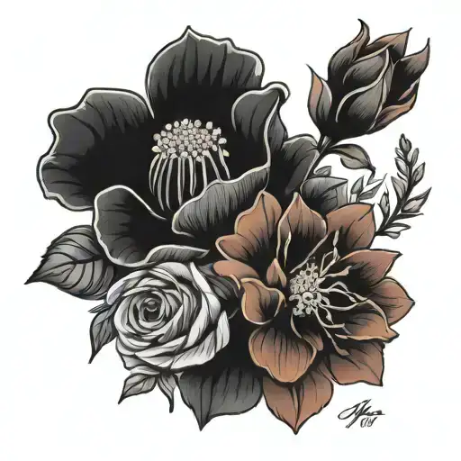 July October November Birth Flower Bouquet