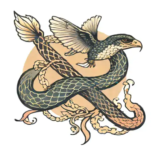 Snake Vs Bird Flying