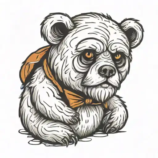 Teady Bear With Bushy Beard Sitting Alone