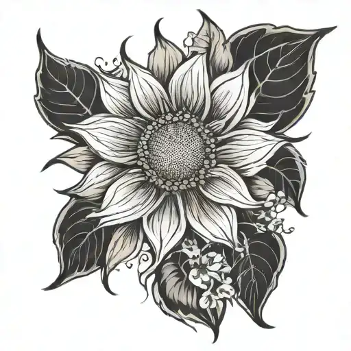 Sunflower And Blooming Flowers