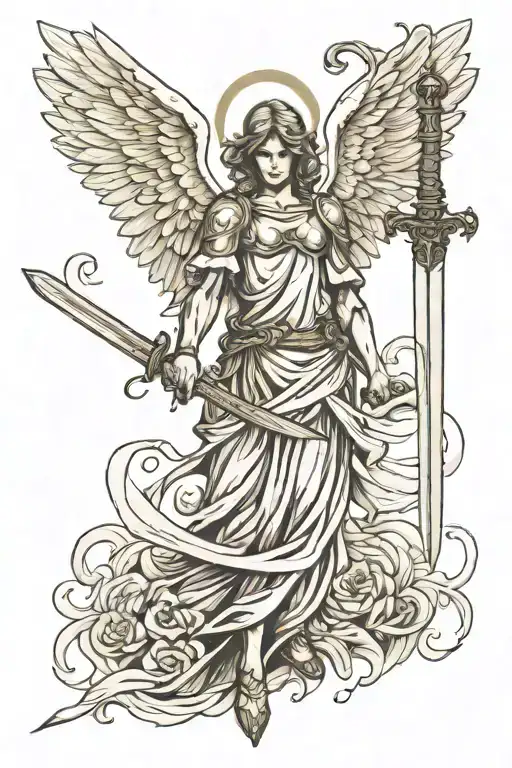 Angel Holding A Sword