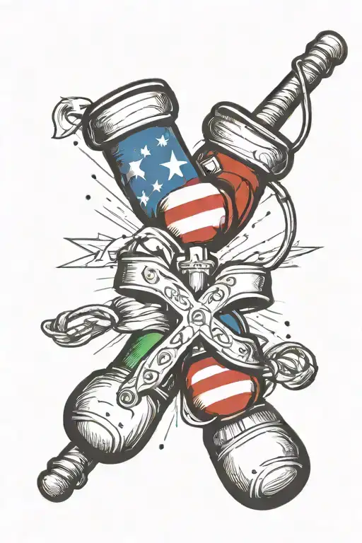 Cross With Boxing Gloves Draped On It One Being Italian Flag Other The Puerto Rican Flag