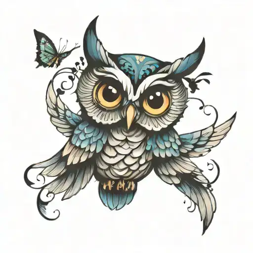 Owl With Butterfly Wings
