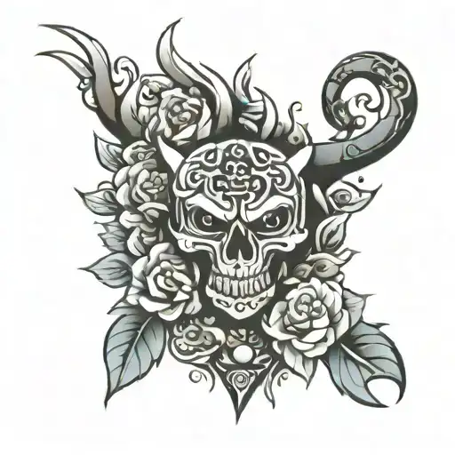 Northern Black Art Arm Tattoo Design