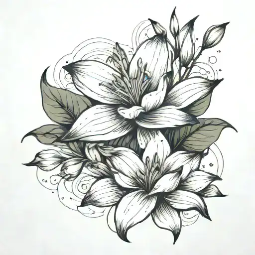 A Lily And Lotus Fine Line