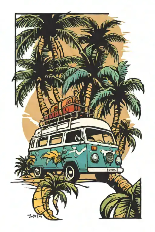 Palm Tree Camper Van