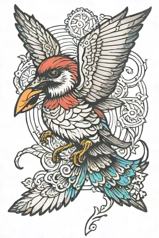 Nautical Sparrow Flying