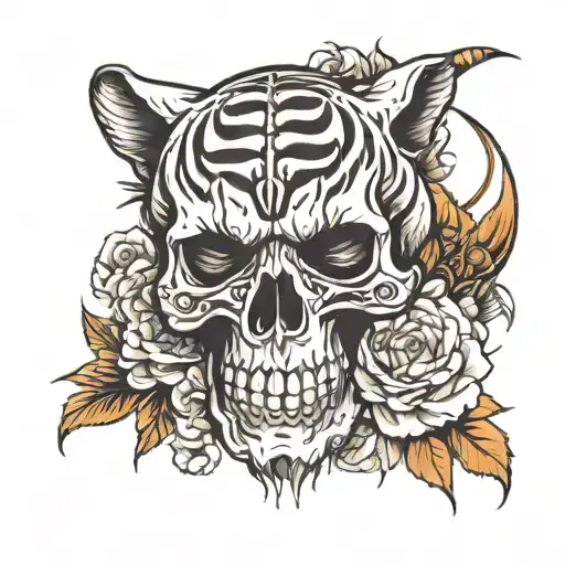 Skull And Tiger Arm