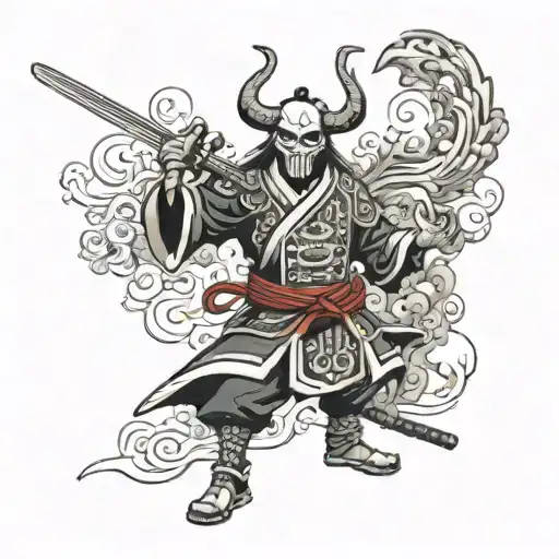 Caveira Samurai Standing