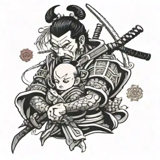 Samurai With Samurai Nephew