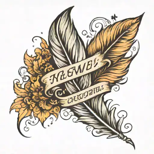 Feather And Name Written