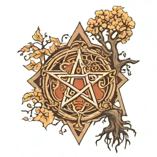 Pentacle With Tree On Top