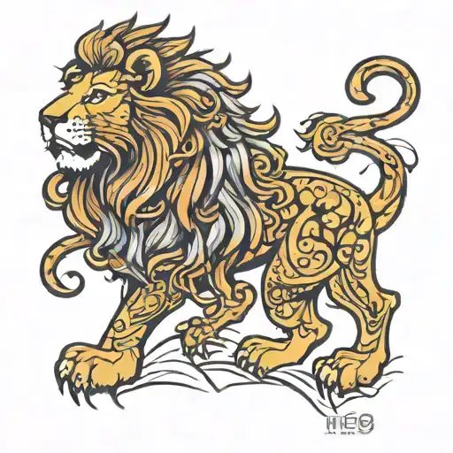 A Lion With The Number 818