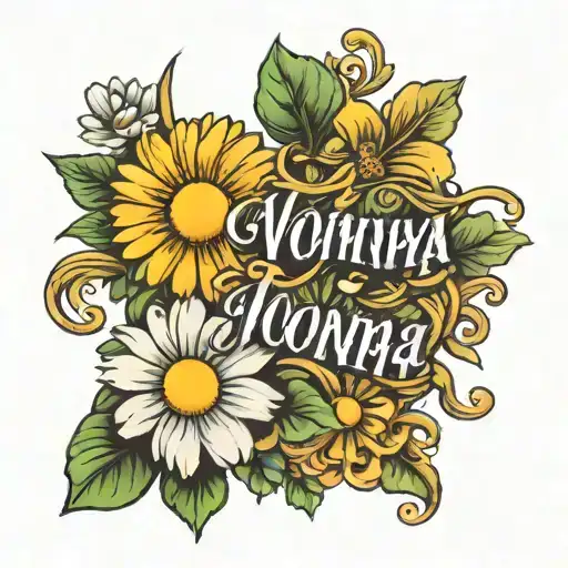 Daisy Flower With The Word Nonna
