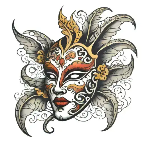 Broken Left Side Of A Venitian Volto Mask