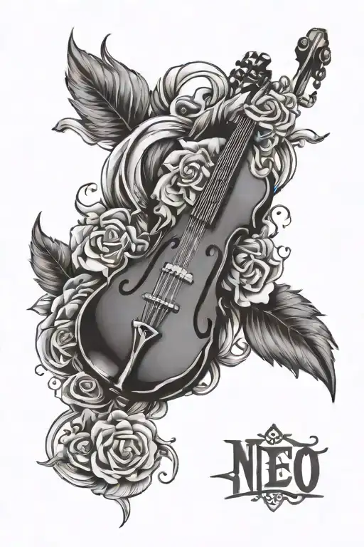 A Tattoo Design With Music