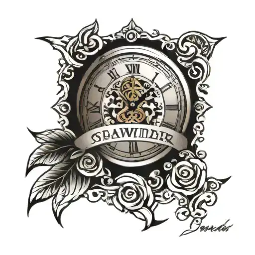 Clock With Lighting Bolt And Name Of Sharon And Rajwinder