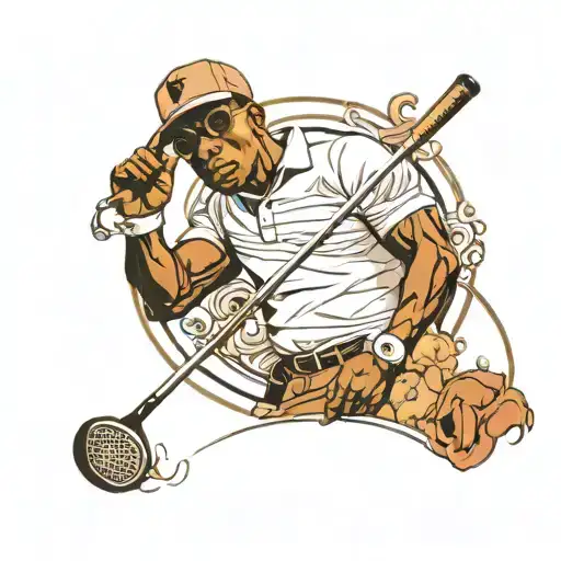 Wesley Snipes Holding A Golf Club