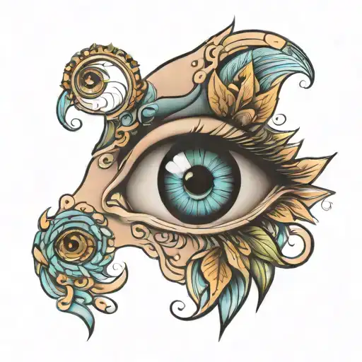 An Eye That Inside Has A Mother And A Child Holding Hands