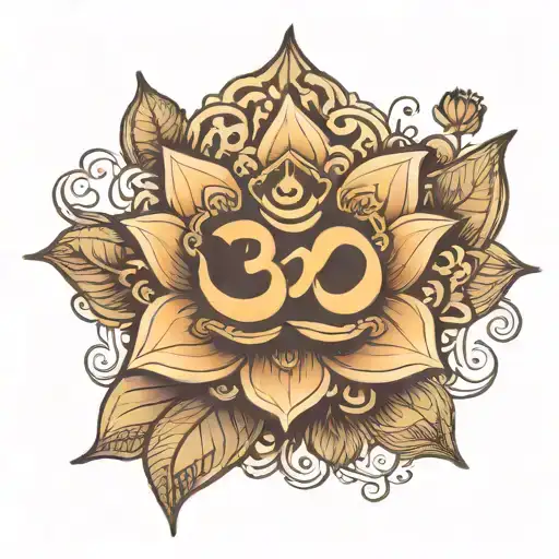 Om Symbol With Lotus