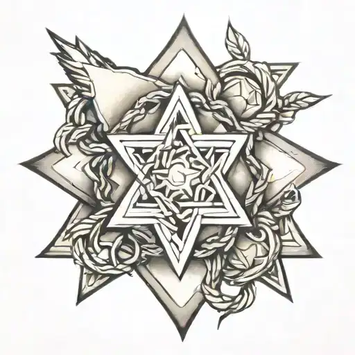 6 Point Star Made With Rope Intertwined