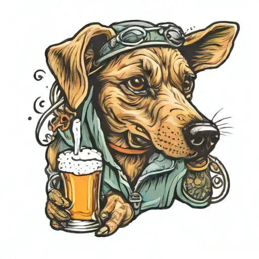 Dog Drinking Beer