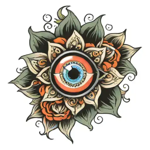 Evil Eye Flower Intertwined Malicious Dangerous