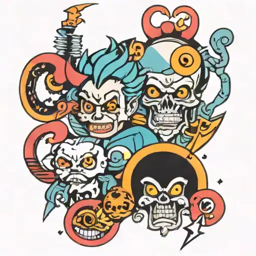 80S And 90S Cartoon Symbols